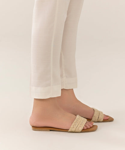 Sapphire - Raw Silk Cigarette Pants