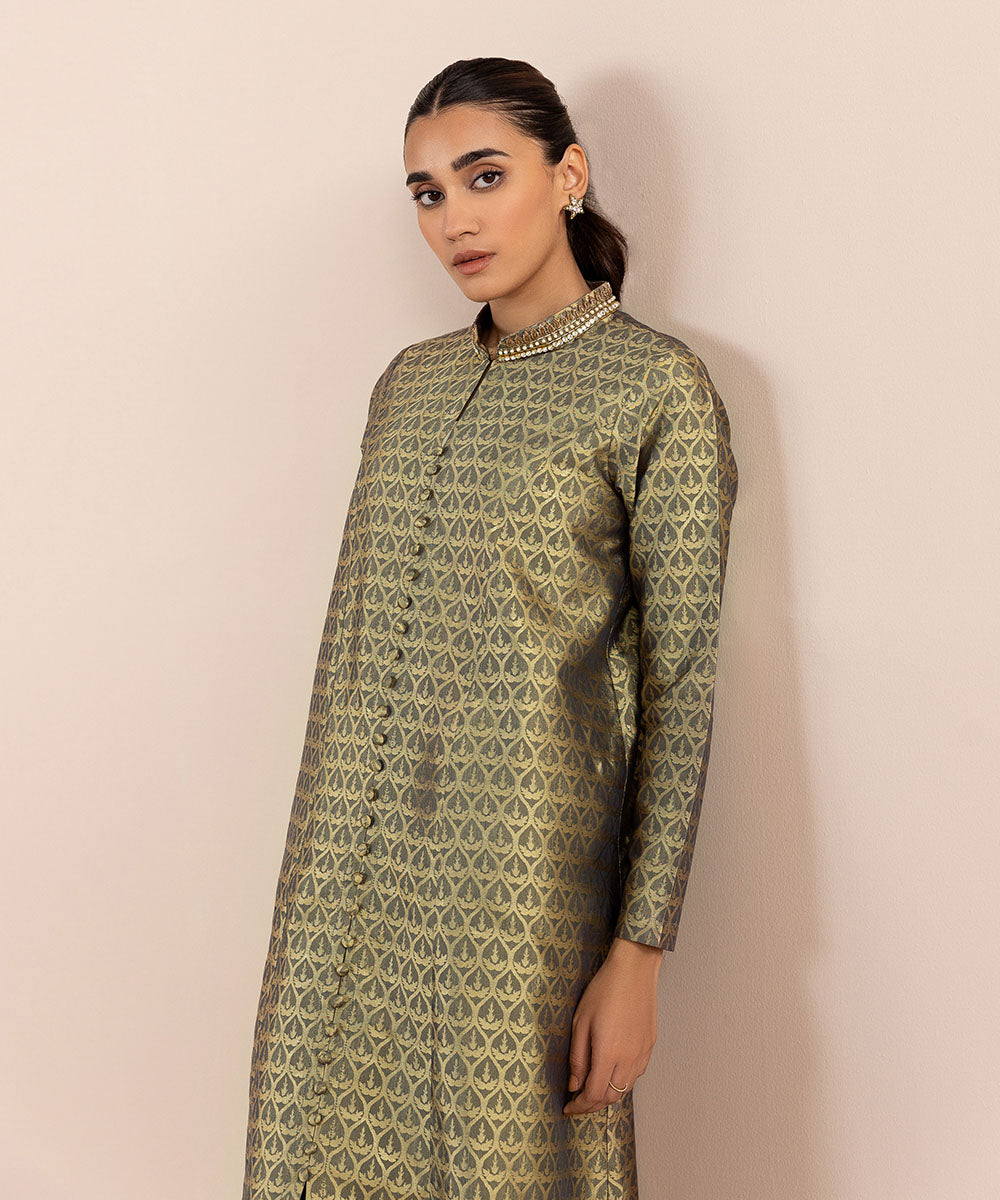 Sapphire - 2 Piece - Embellished Jacquard Suit