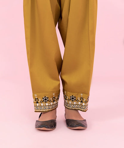 Sapphire - 3 Piece - Embroidered Cotton Satin Suit