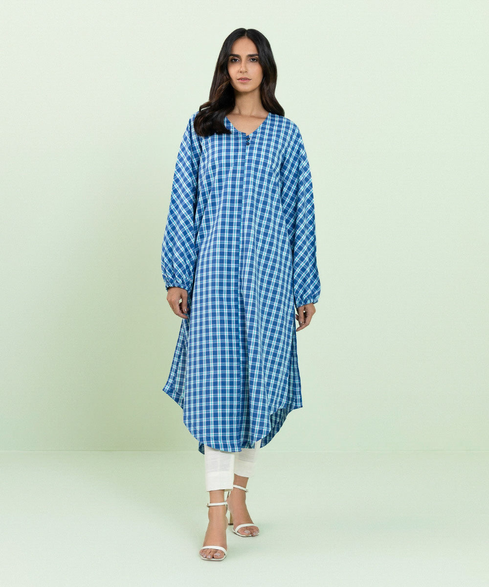 Sapphire - Flared Yarn Dyed Shirt