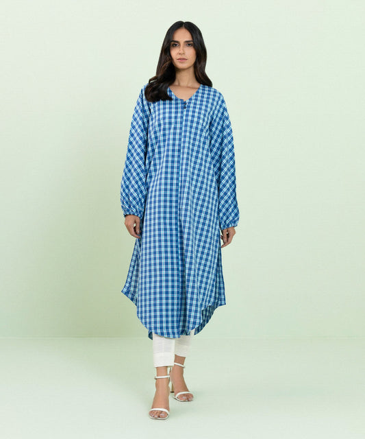 Sapphire - Flared Yarn Dyed Shirt