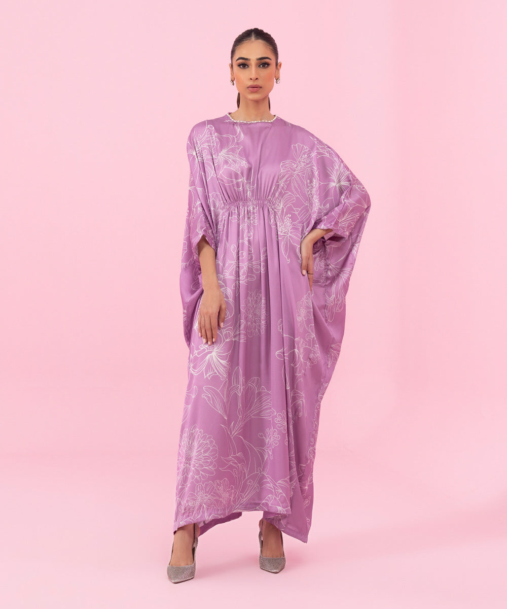 Sapphire - Embellished Silk Kaftan