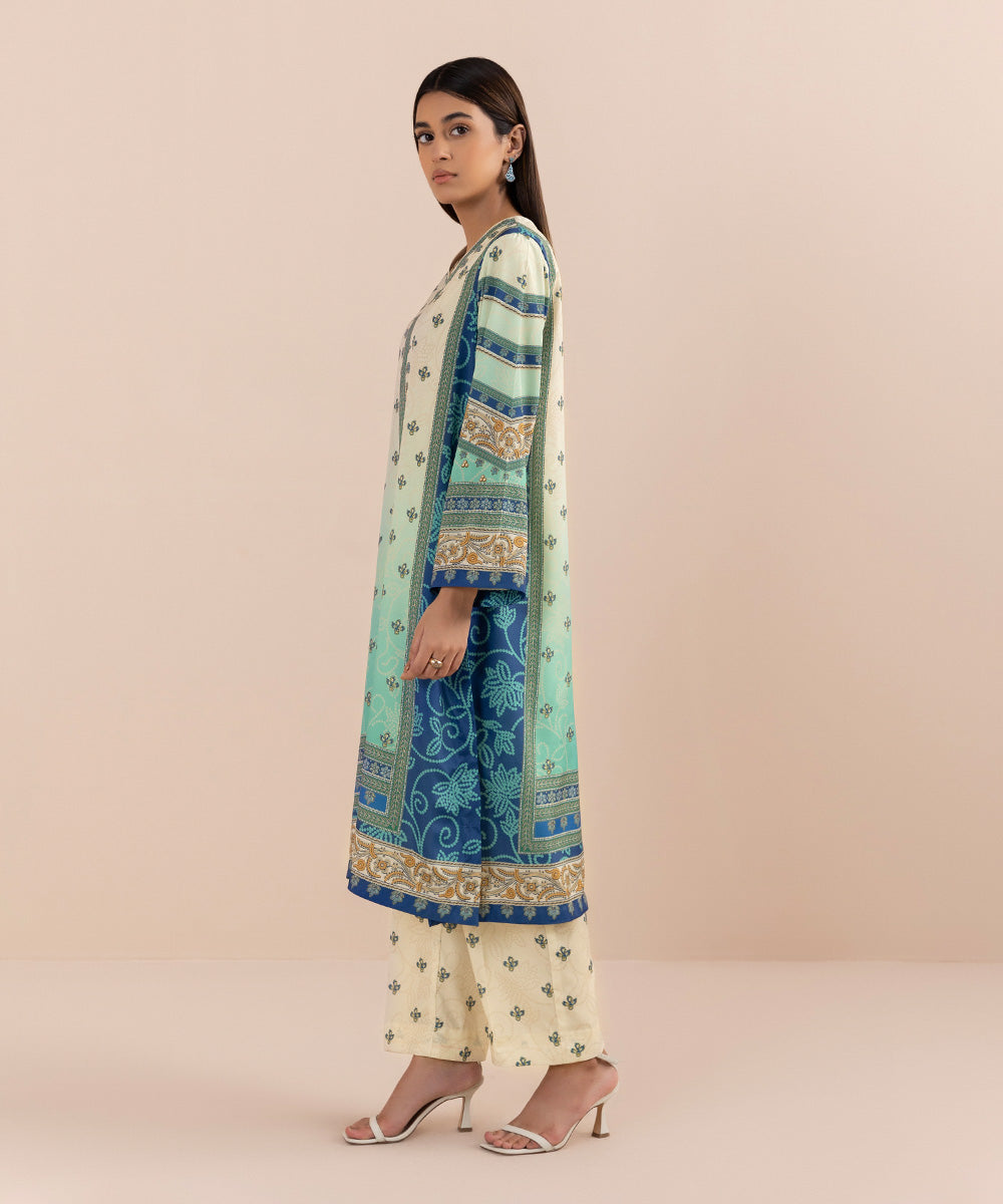 Sapphire - 2 Piece - Printed Silk Suit