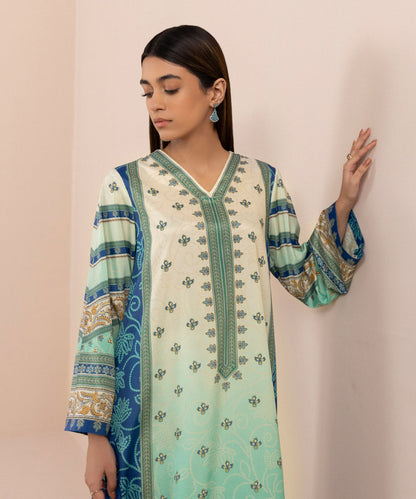 Sapphire - 2 Piece - Printed Silk Suit