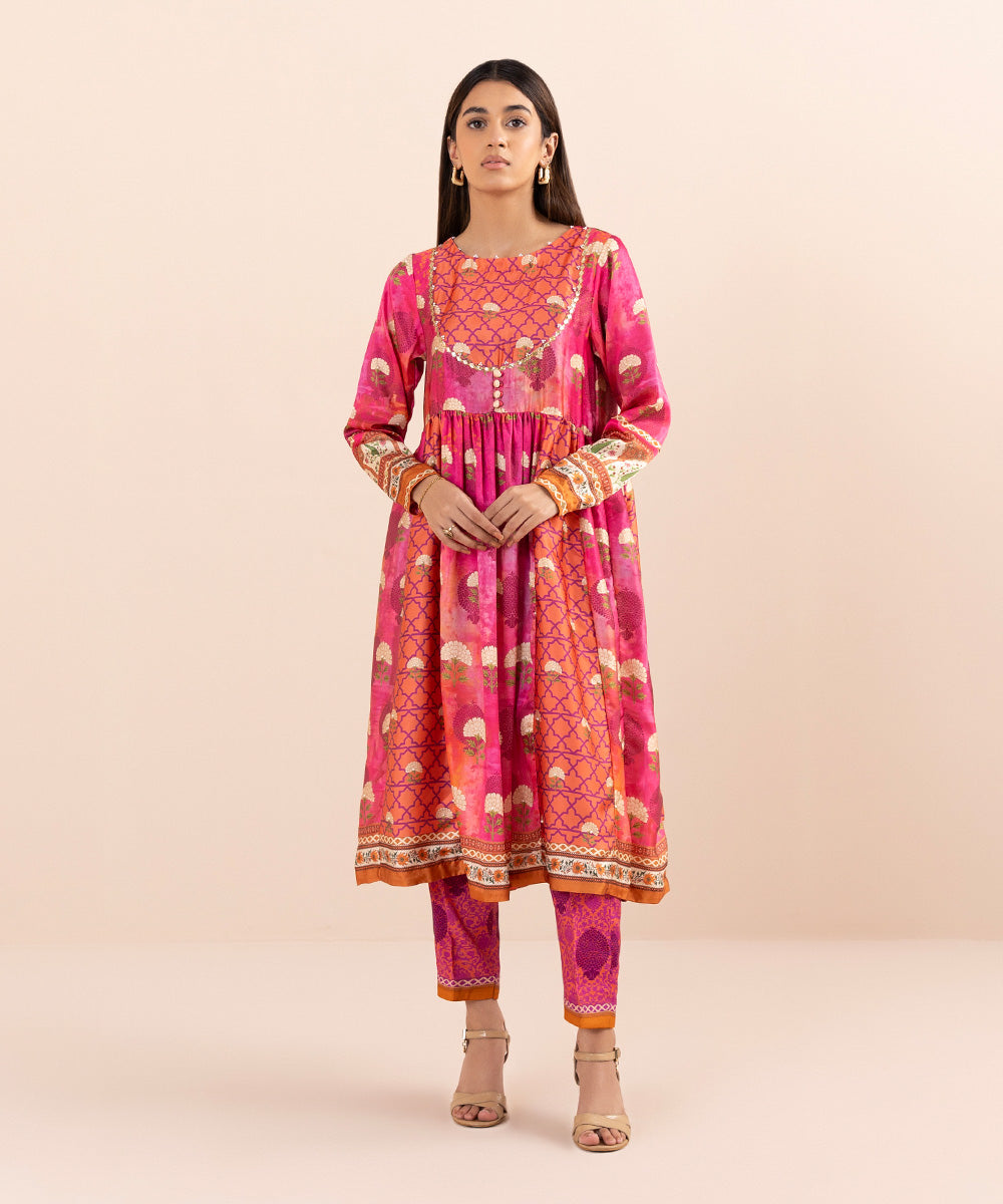 Sapphire - Embellished Flared Silk Shirt