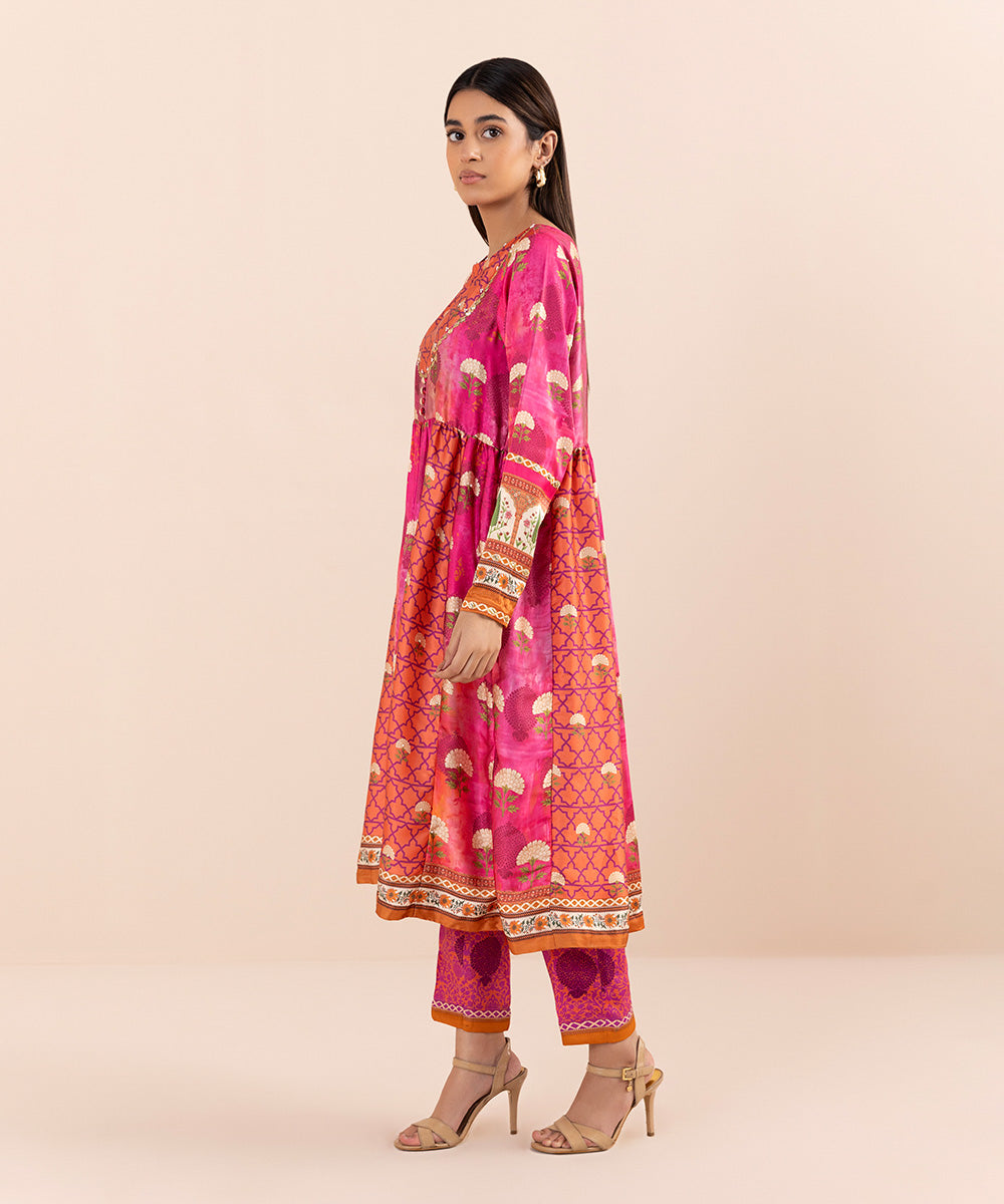 Sapphire - Embellished Flared Silk Shirt