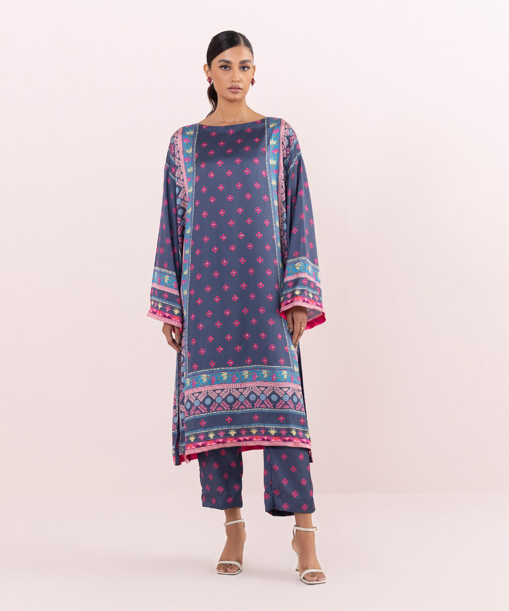 Sapphire - 2 Piece - Printed Silk Suit