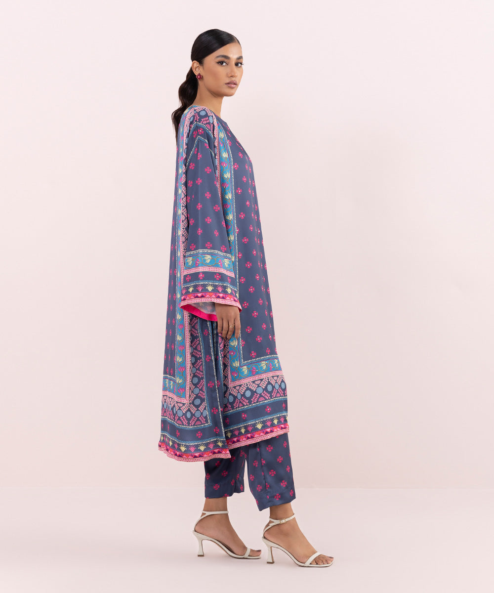 Sapphire - 2 Piece - Printed Silk Suit