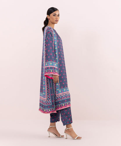 Sapphire - 2 Piece - Printed Silk Suit