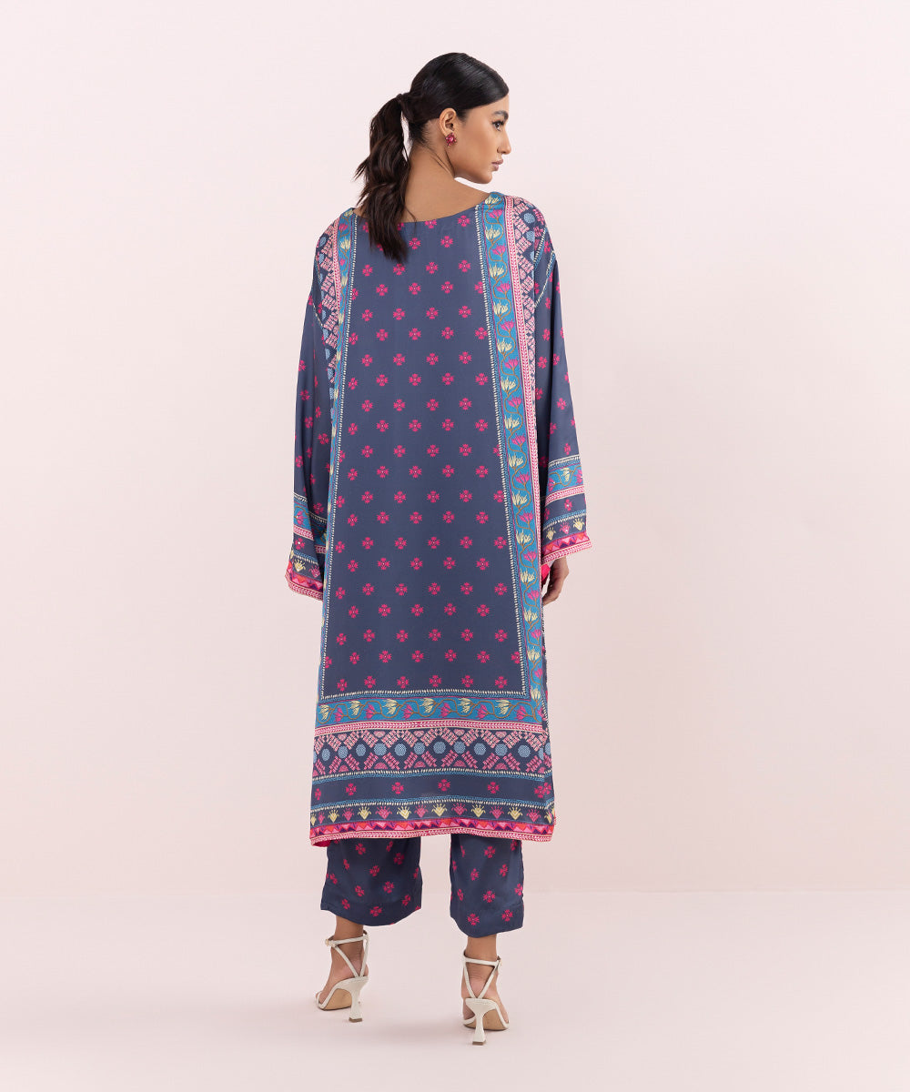 Sapphire - 2 Piece - Printed Silk Suit
