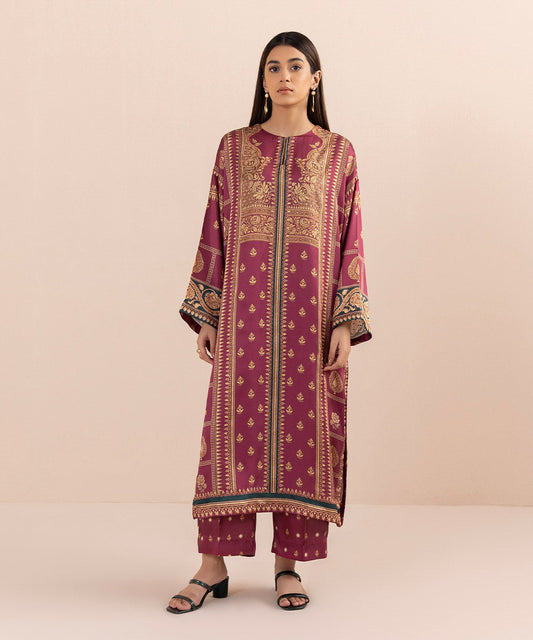 Sapphire - 2 Piece - Printed Silk Suit