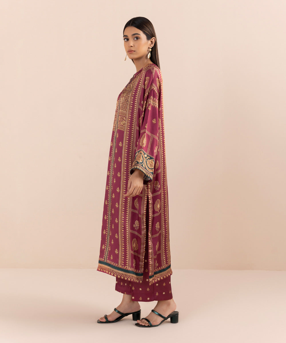 Sapphire - 2 Piece - Printed Silk Suit