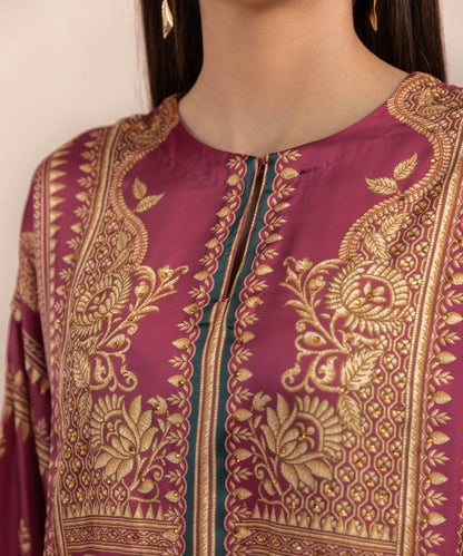 Sapphire - 2 Piece - Printed Silk Suit