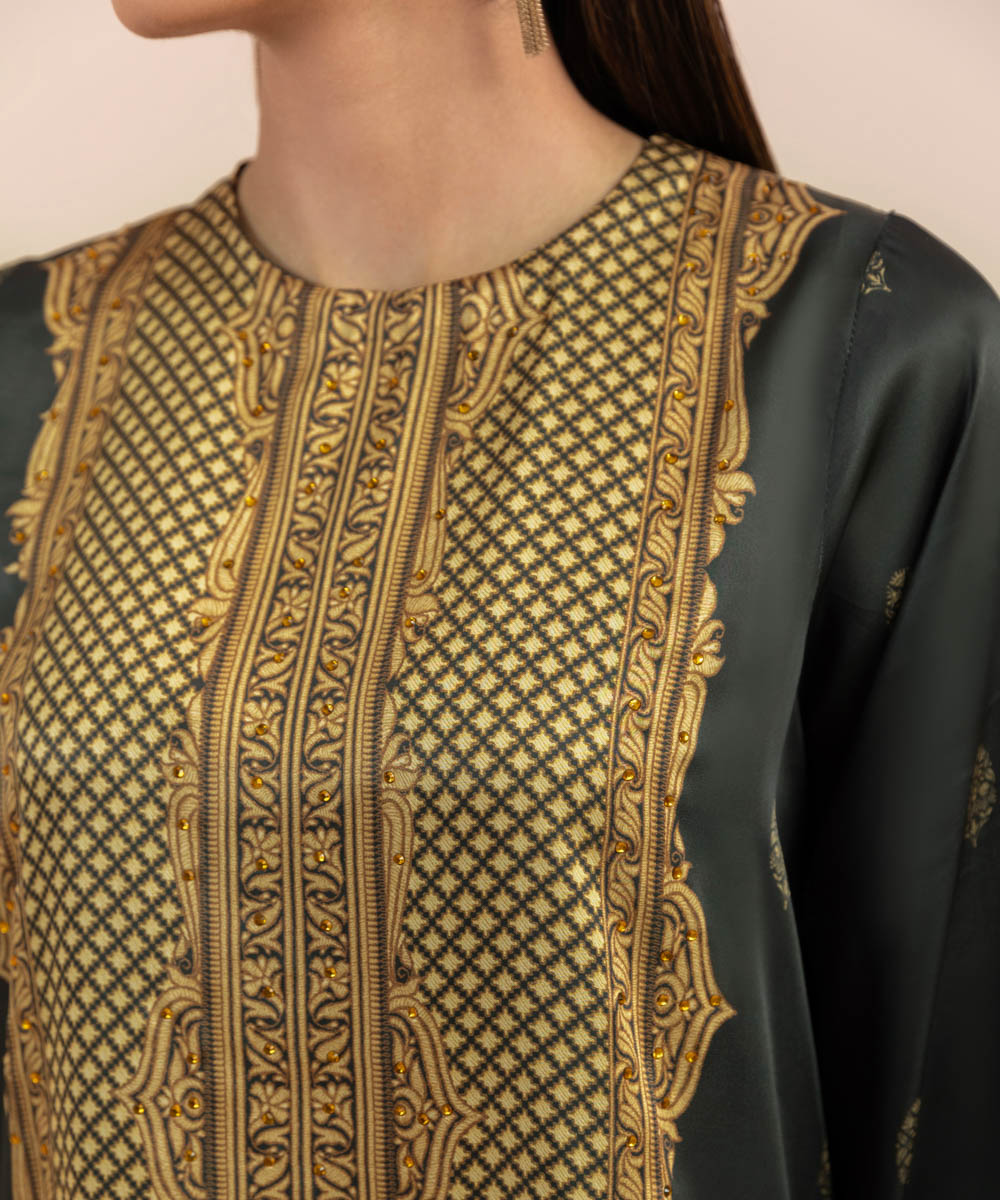 Sapphire - 2 Piece - Printed Silk Suit