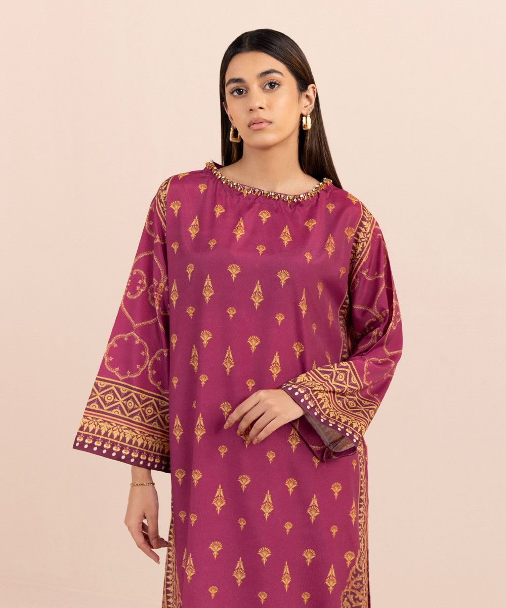 Sapphire - 2 Piece - Embellished Silk Suit