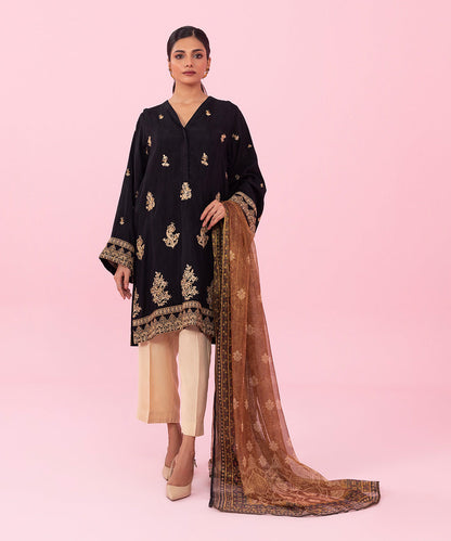 Sapphire - 2 Piece - Embroidered Raw Silk Suit