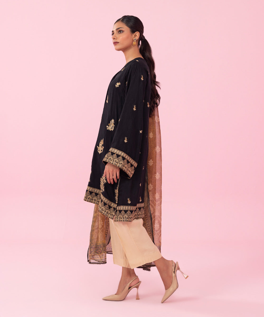 Sapphire - 2 Piece - Embroidered Raw Silk Suit