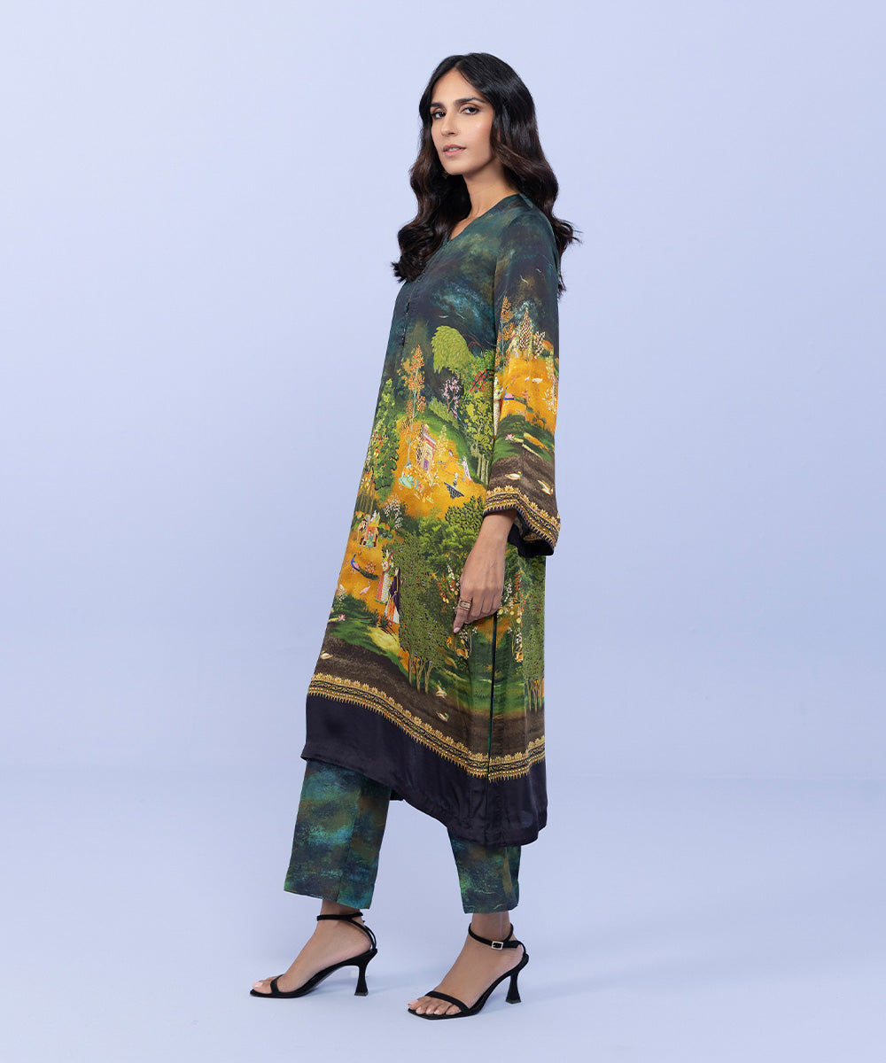 Sapphire - 2 Piece - Printed Silk Suit