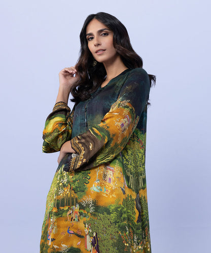 Sapphire - 2 Piece - Printed Silk Suit