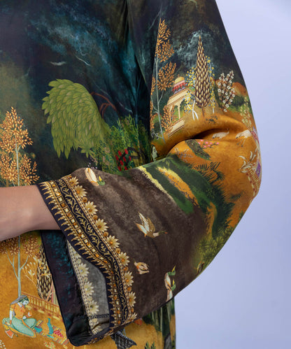 Sapphire - 2 Piece - Printed Silk Suit