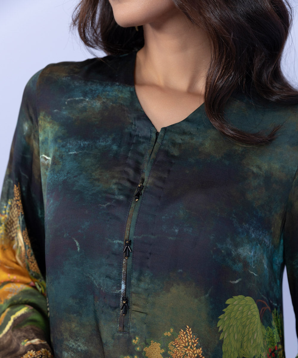 Sapphire - 2 Piece - Printed Silk Suit