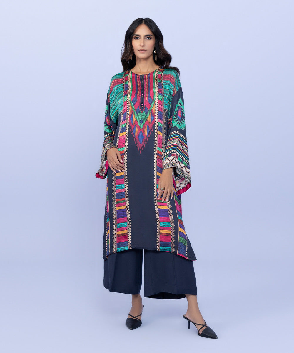 Sapphire - 2 Piece - Printed Silk Suit
