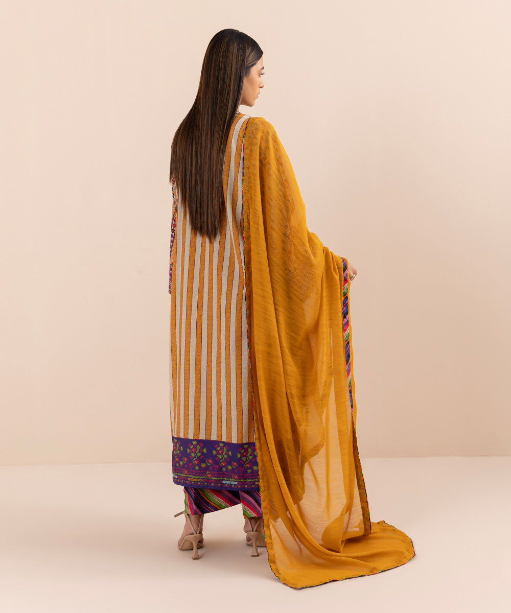 Sapphire - 3 Piece - Printed Silk Suit