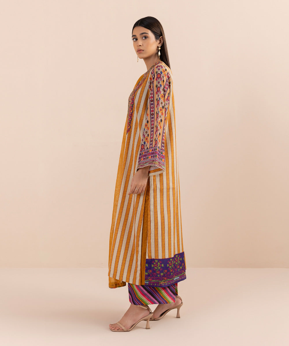 Sapphire - 3 Piece - Printed Silk Suit