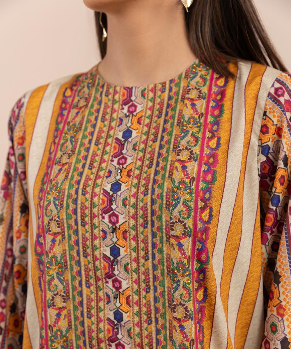 Sapphire - 3 Piece - Printed Silk Suit