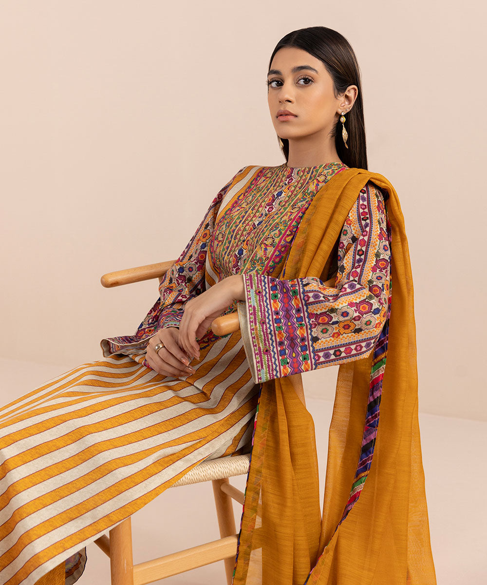 Sapphire - 3 Piece - Printed Silk Suit