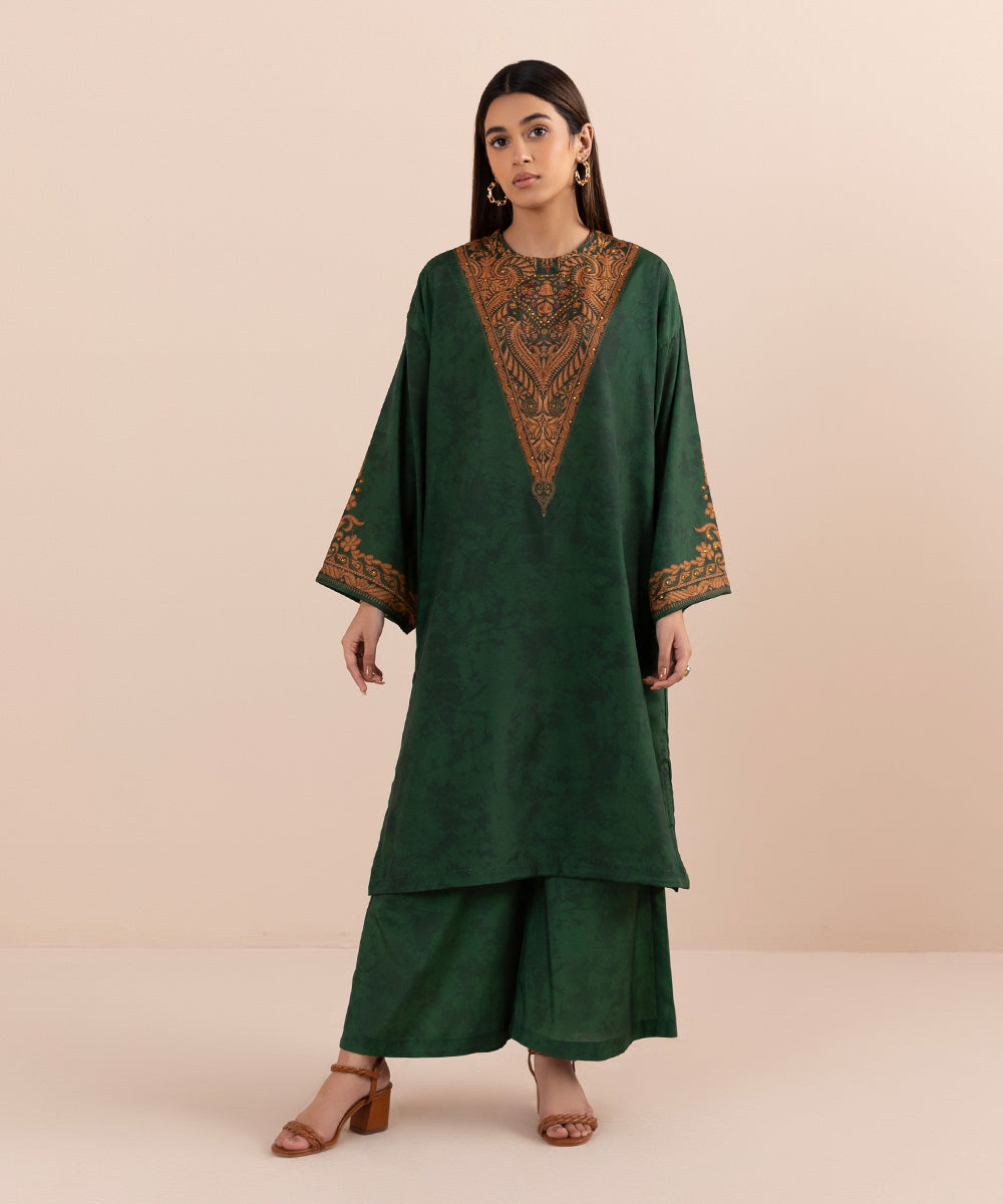 Sapphire - 2 Piece - Printed Silk Suit