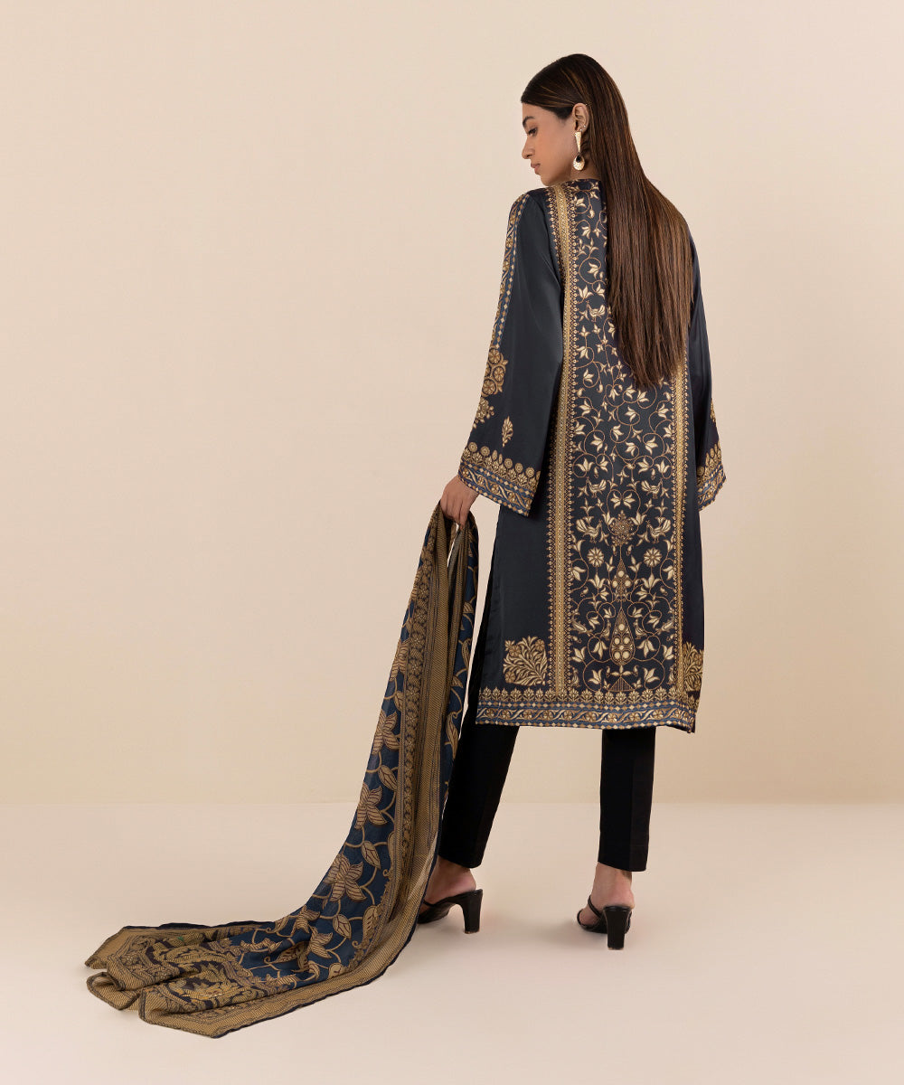 Sapphire - 2 Piece - Embellished Silk Suit