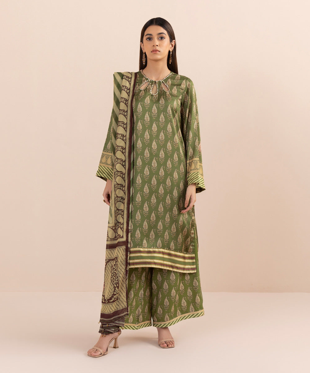 Sapphire - 3 Piece - Embellished Silk Suit