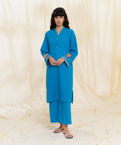 Sapphire - 2 Piece - Embroidered Recycled Cotton Suit