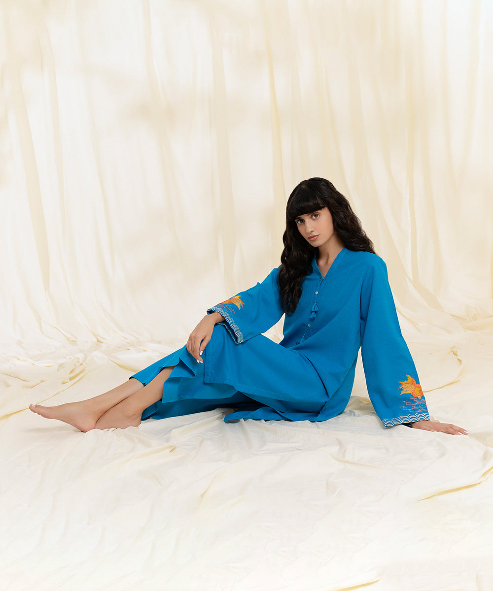 Sapphire - 2 Piece - Embroidered Recycled Cotton Suit