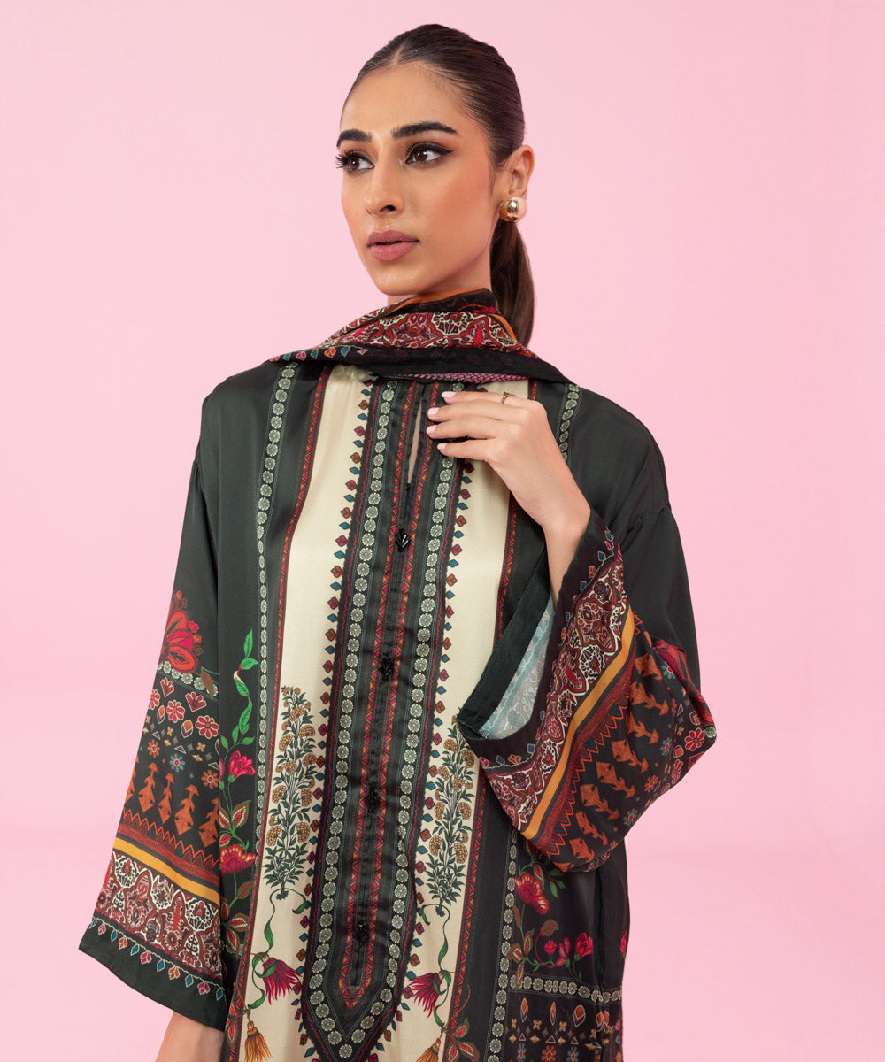 Sapphire - 2 Piece - Printed Silk Suit