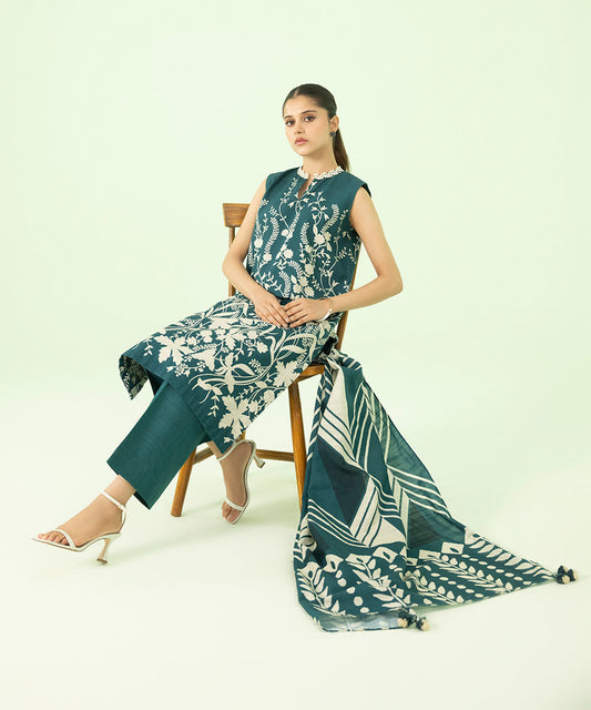Sapphire - 2 Piece - Printed Khaddar Suit