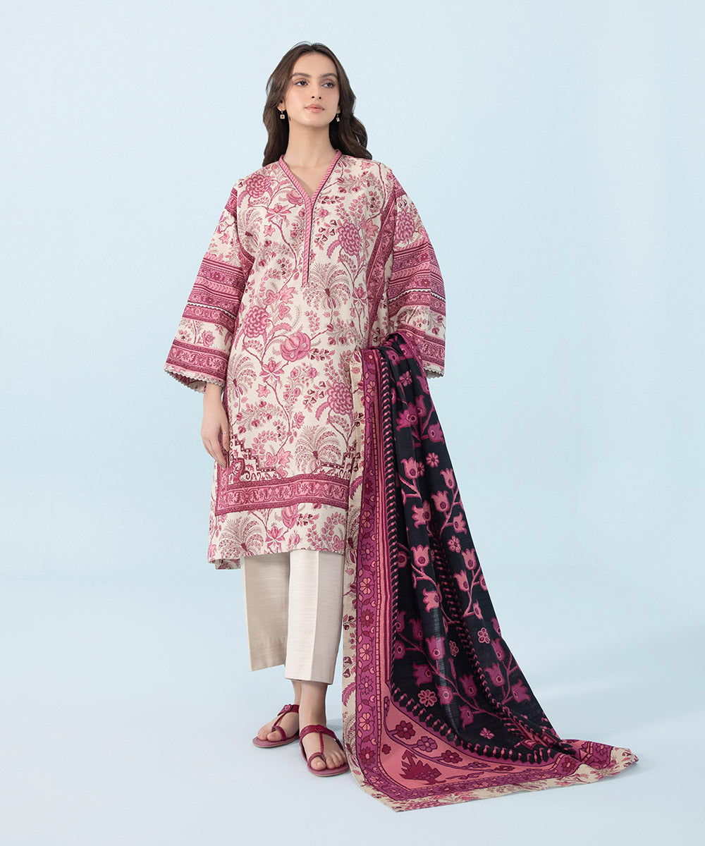 Sapphire - 2 Piece - Printed Khaddar Suit