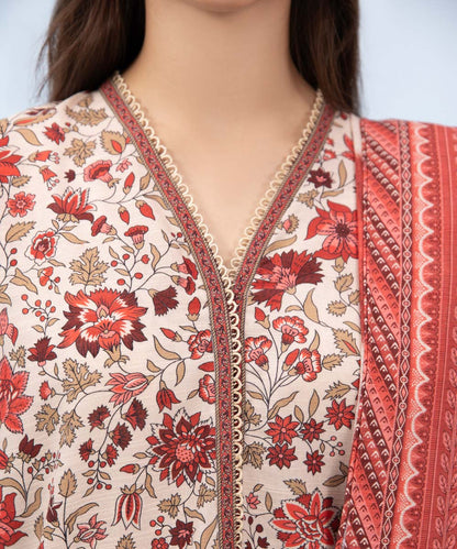 Sapphire - 3 Piece - Printed Khaddar Suit