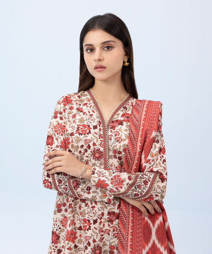 Sapphire - 3 Piece - Printed Khaddar Suit