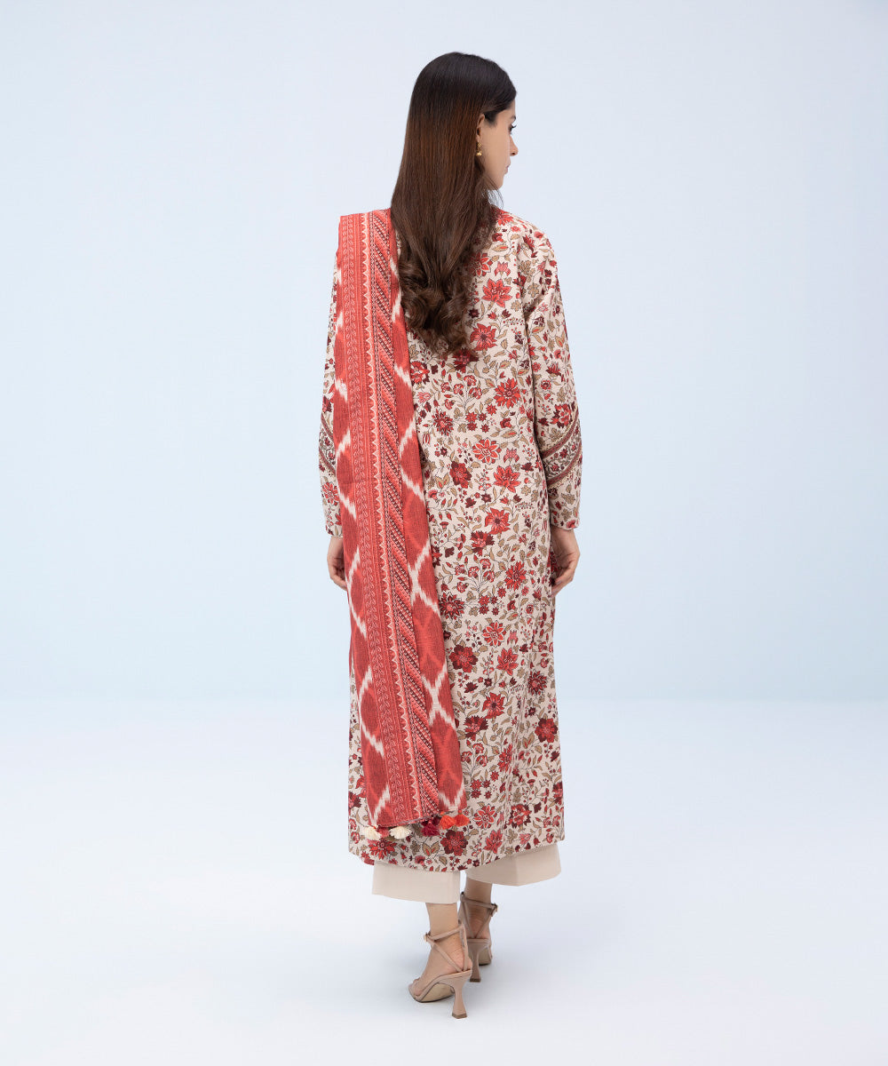 Sapphire - 3 Piece - Printed Khaddar Suit