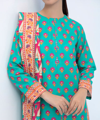 Sapphire - 3 Piece - Printed Khaddar Suit