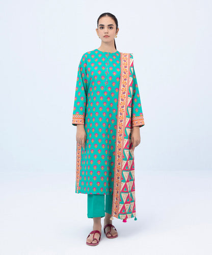 Sapphire - 3 Piece - Printed Khaddar Suit