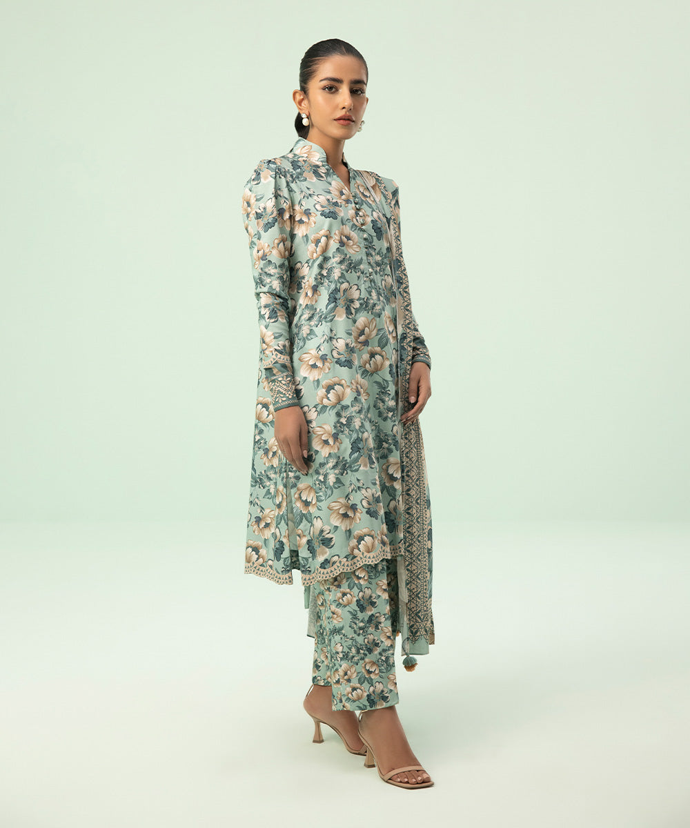 Sapphire - 3 Piece - Printed Linen Suit