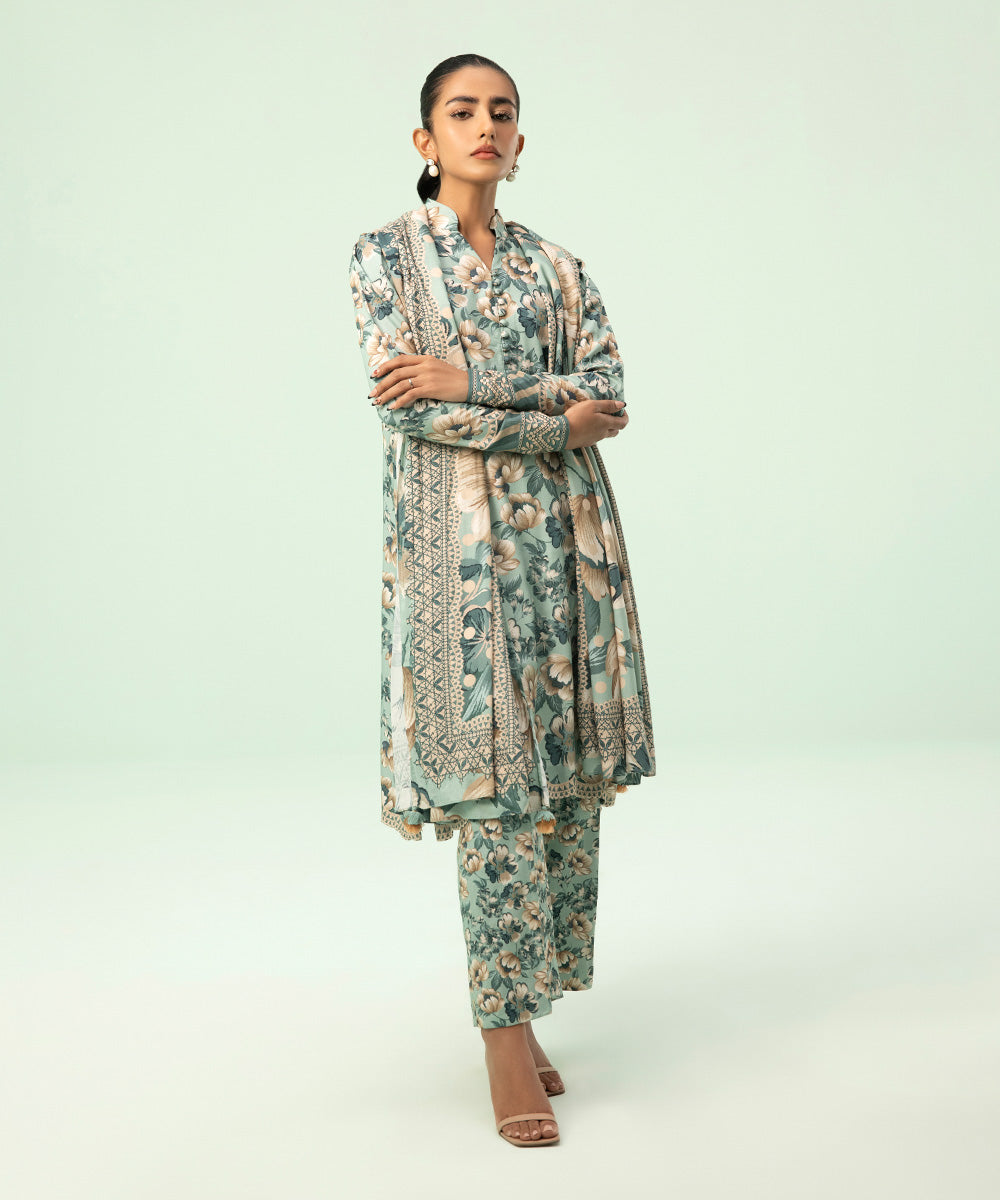 Sapphire - 3 Piece - Printed Linen Suit