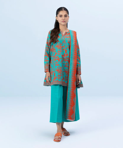 Sapphire - 3 Piece - Printed Khaddar Suit