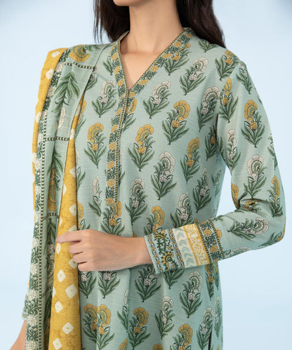 Sapphire - 3 Piece - Printed Khaddar Suit