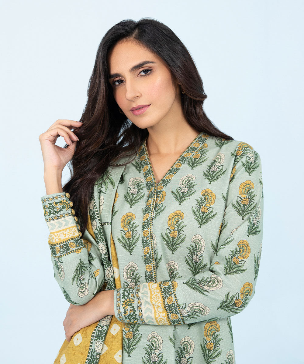 Sapphire - 3 Piece - Printed Khaddar Suit