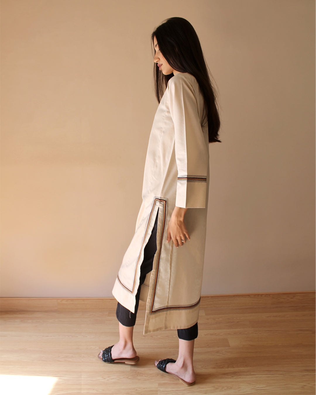 Ayesha Naveed - Beige long kameez