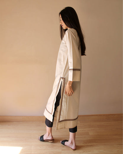 Ayesha Naveed - Beige long kameez